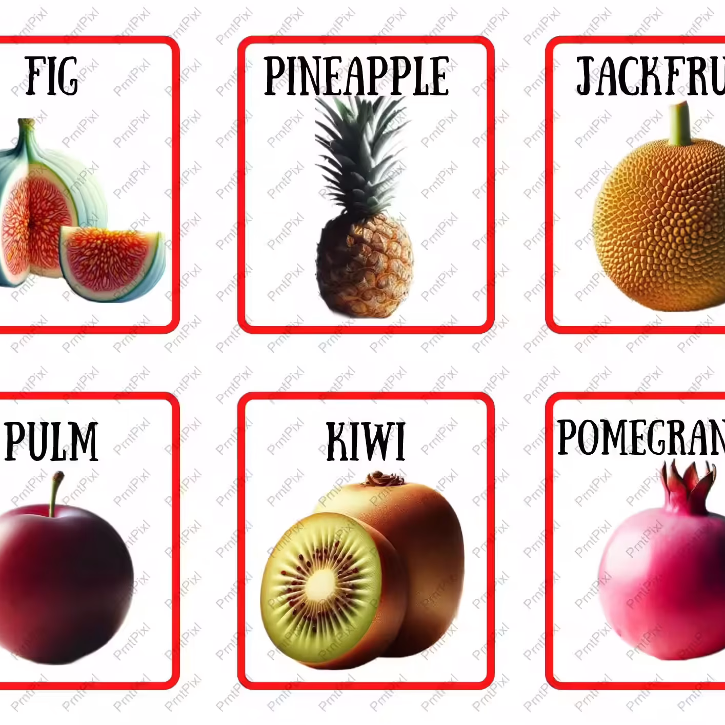 Fruits Flashcards Printables