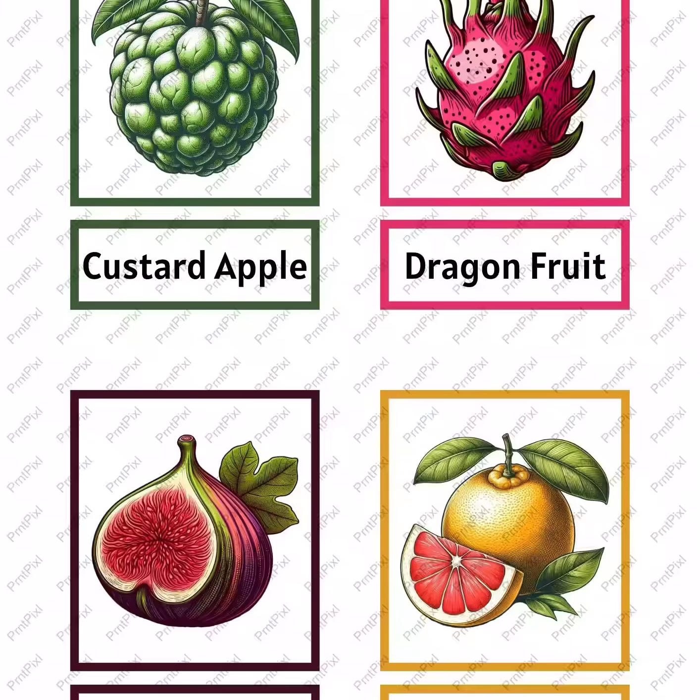 Fruits Printable Flashcards