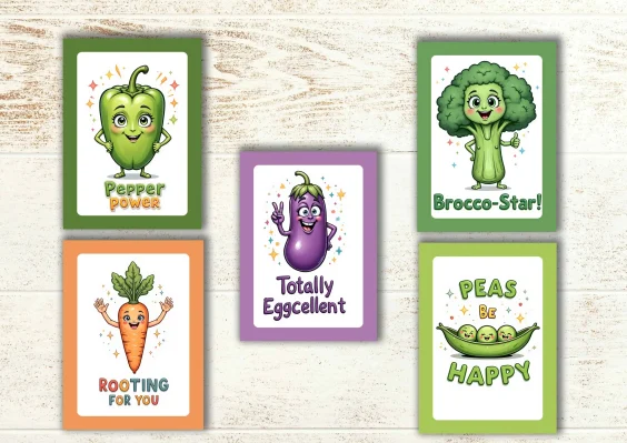 Funny Vegetable Quote Wall Decor for Children