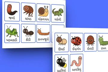 Gujarati Small Creatures Flashcards