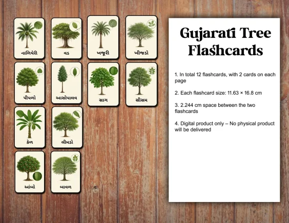 Gujarati-Tree-Names-Flashcard