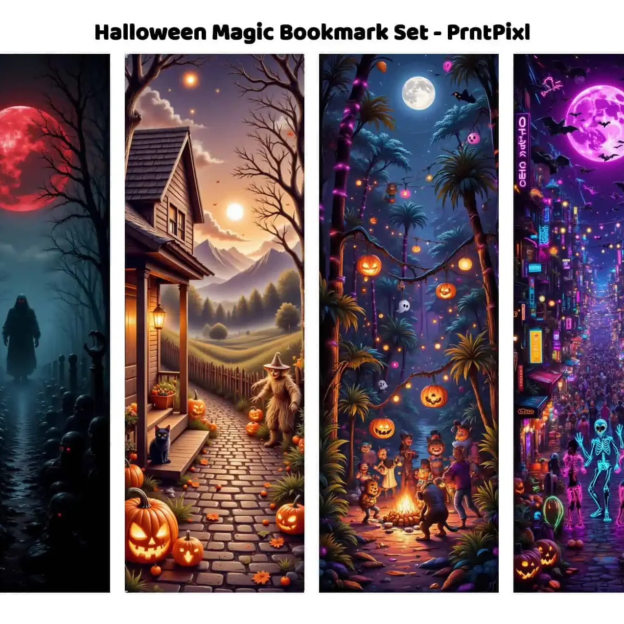 Halloween Bookmarks Set