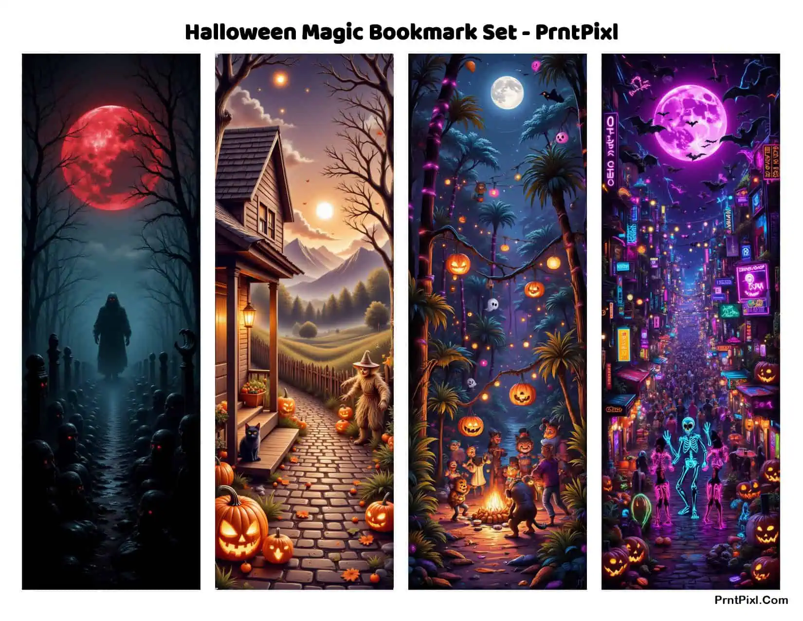 Halloween Bookmarks Set