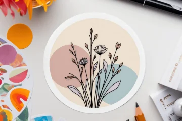 Hand Drawn Flower Bouquet Sticker Pastel Design
