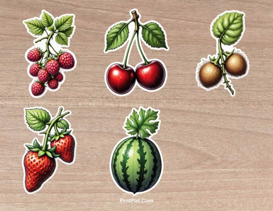 Handpainted Fruit Digital Stickers