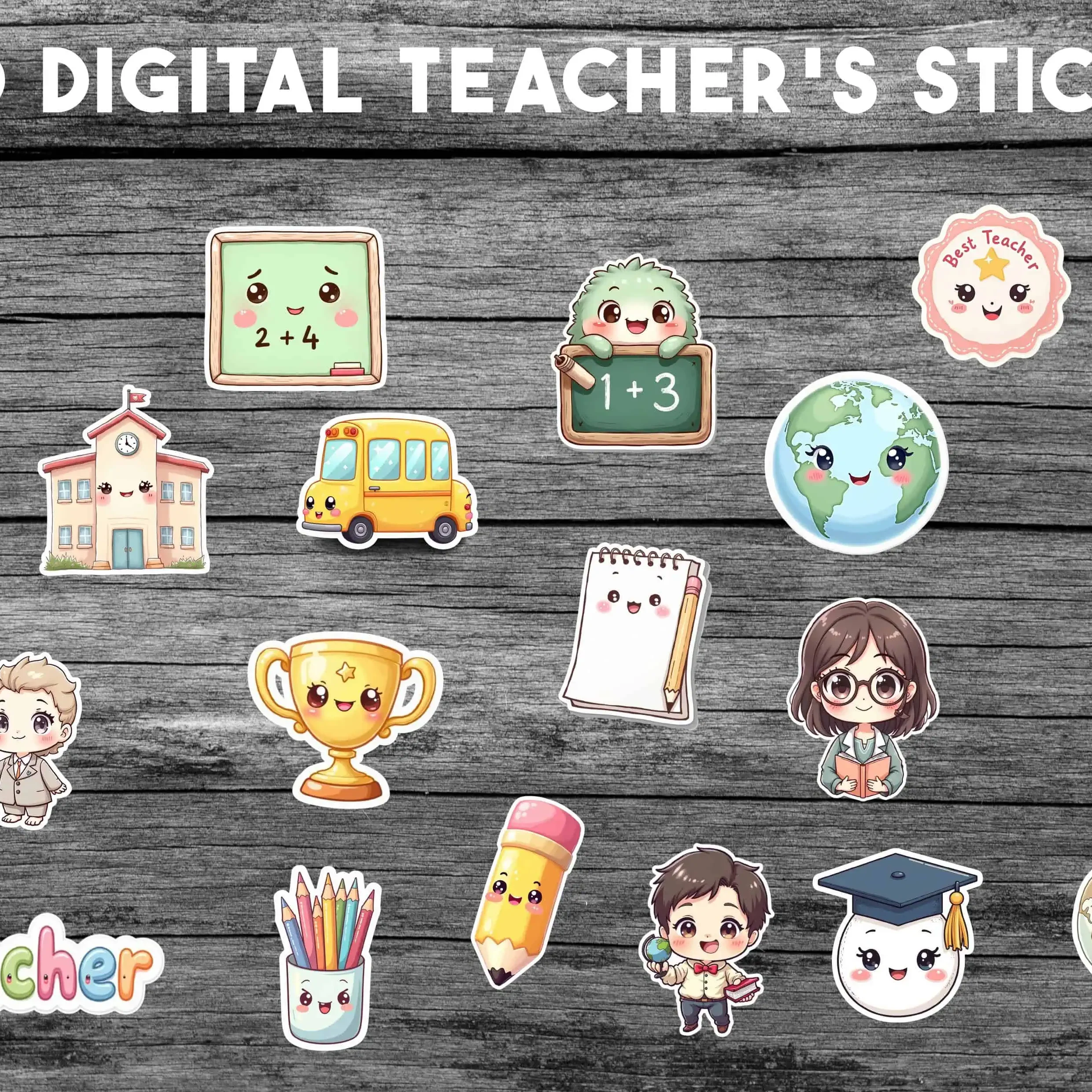 Kawaii Teacher Planner Stickers