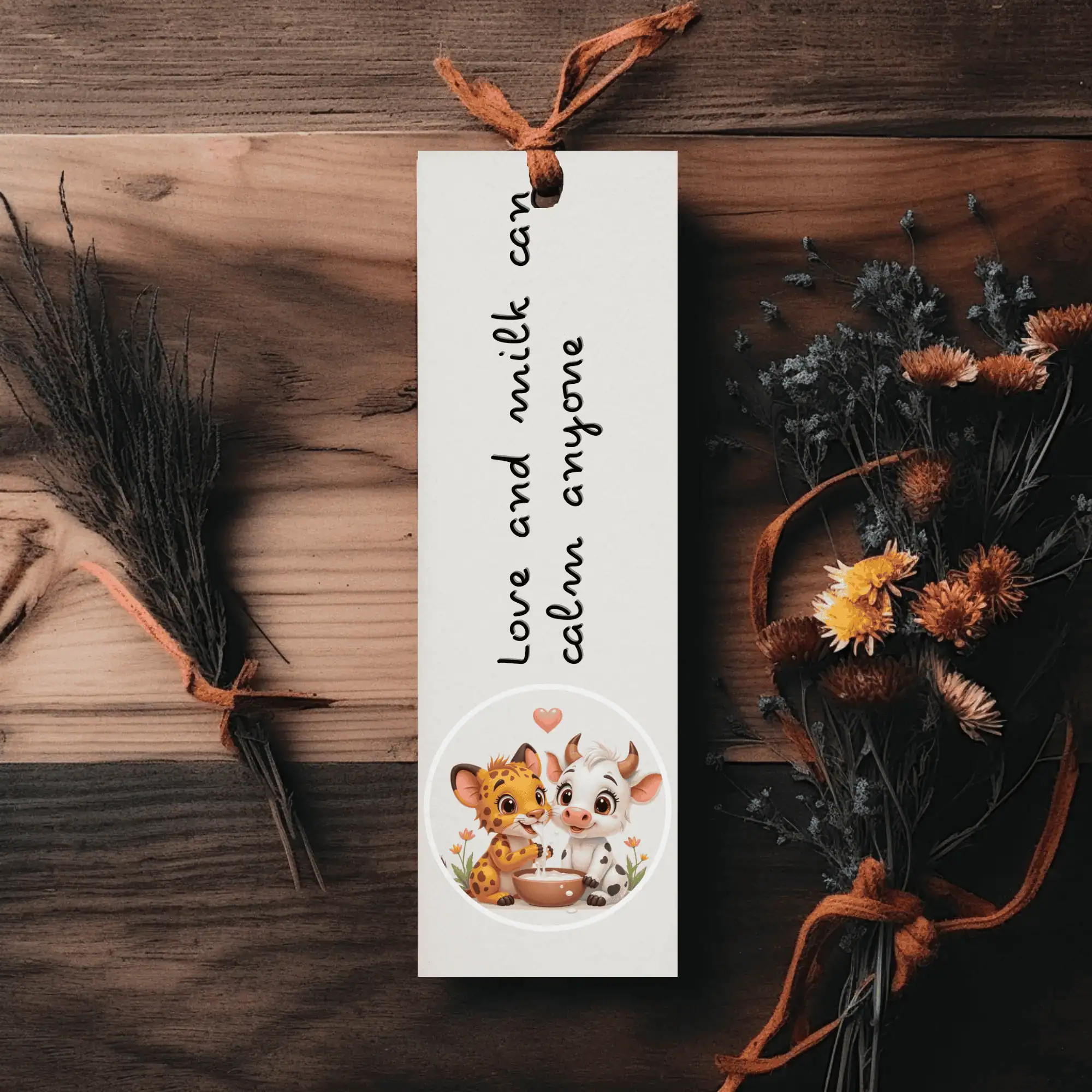Leopard and Cow Animal Bookmark