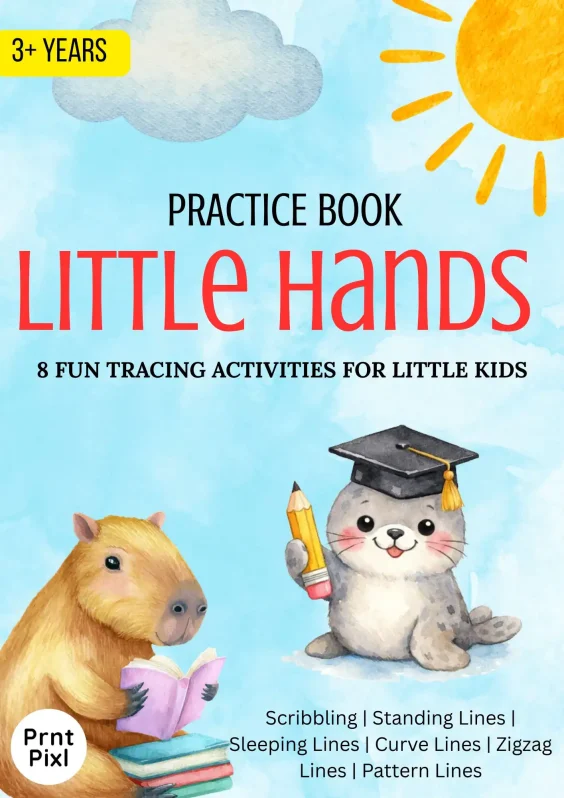 Little Hands Practice Book - A Must Practice Activity Book For Kids Before Start Learning ABCD Alpahbets and Counting