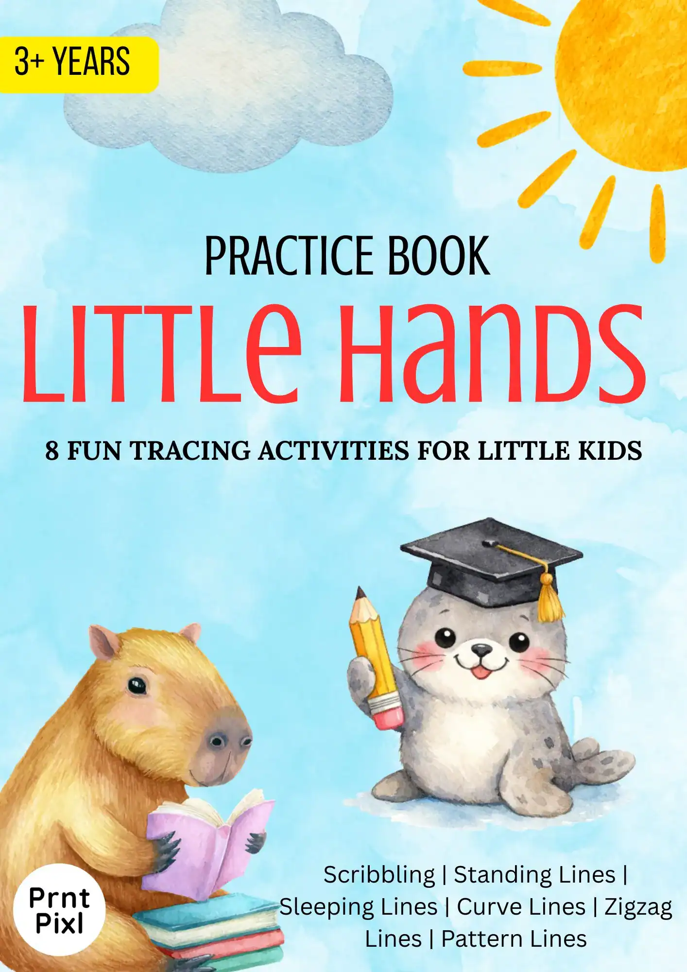 Little Hands Practice Book - A Must Practice Activity Book For Kids Before Start Learning ABCD Alpahbets and Counting