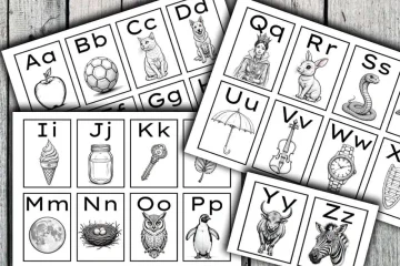 Low Stimuli Illustration Alphabet Flashcards