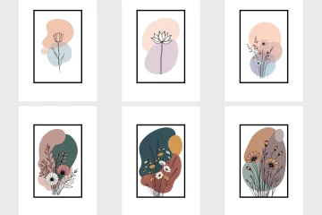 Minimalist Wildflower Wall Art for A4 Printable