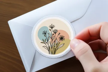 Modern Minimalist Circle Floral Sticker