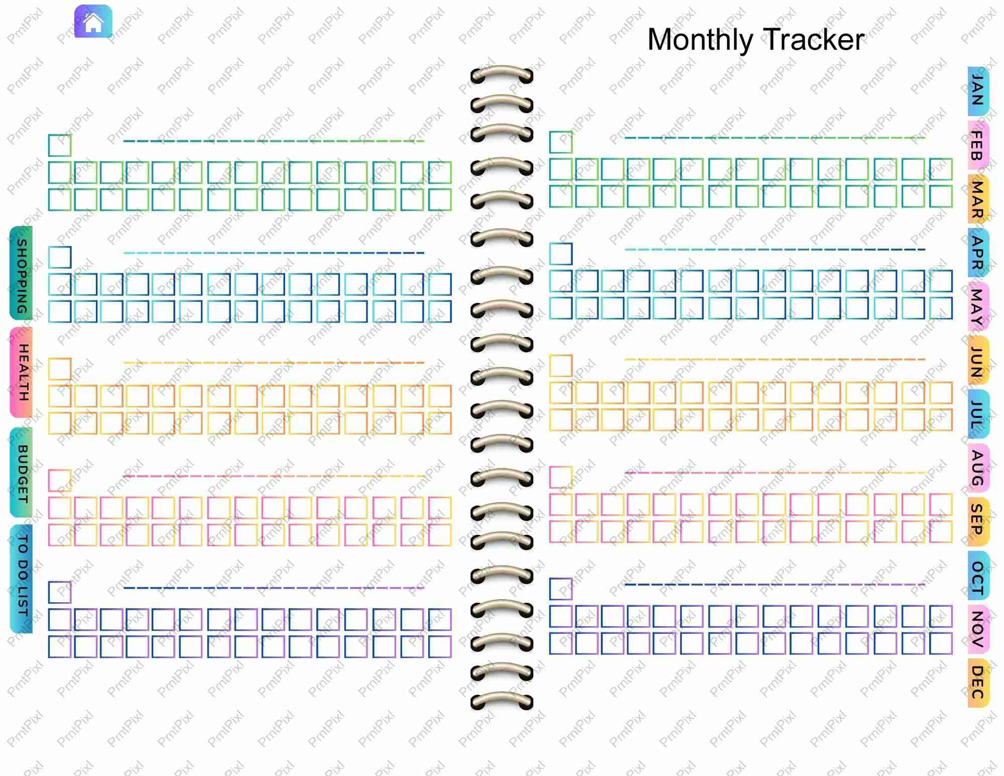 Monthly Habbit Tracker Digital Planner