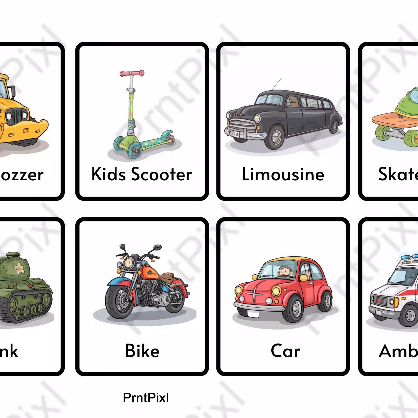 PreSchool Vechicle Flashcar