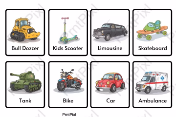 PreSchool Vechicle Flashcar