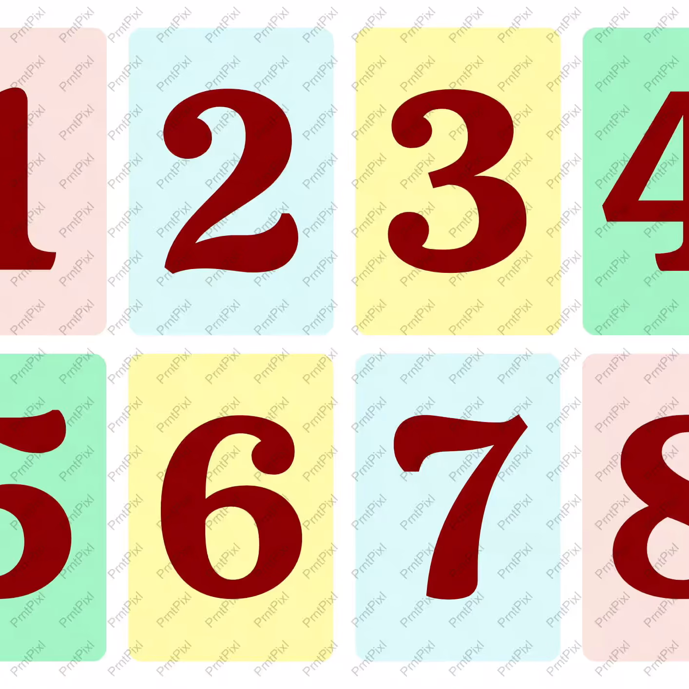 Preschool Flashcards Numbers