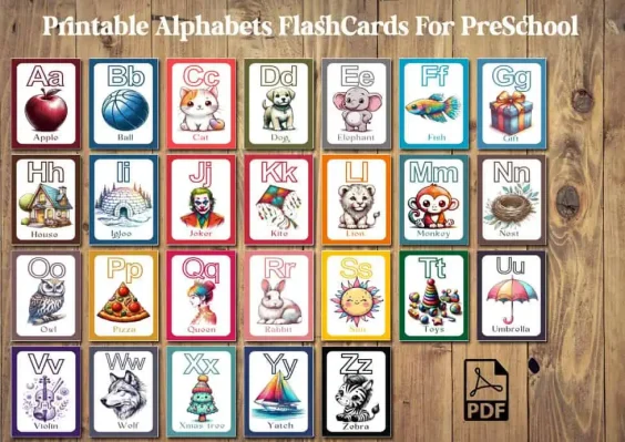Printable Alphabets FlashCards For PreSchool