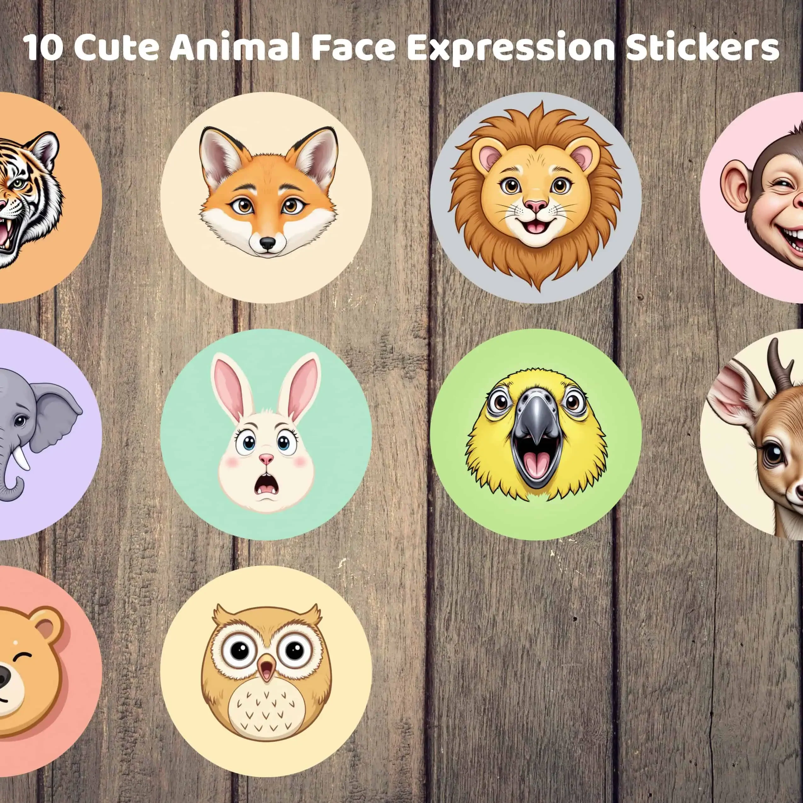 Printable Animal Expression Set