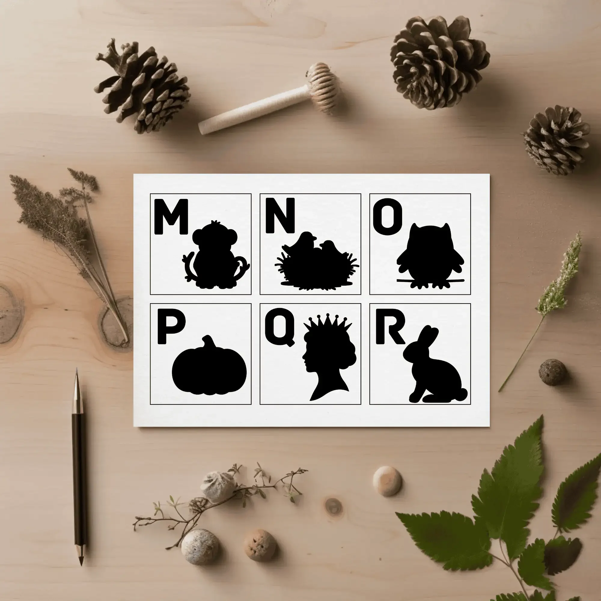 Printable Black and White ABC Flashcards