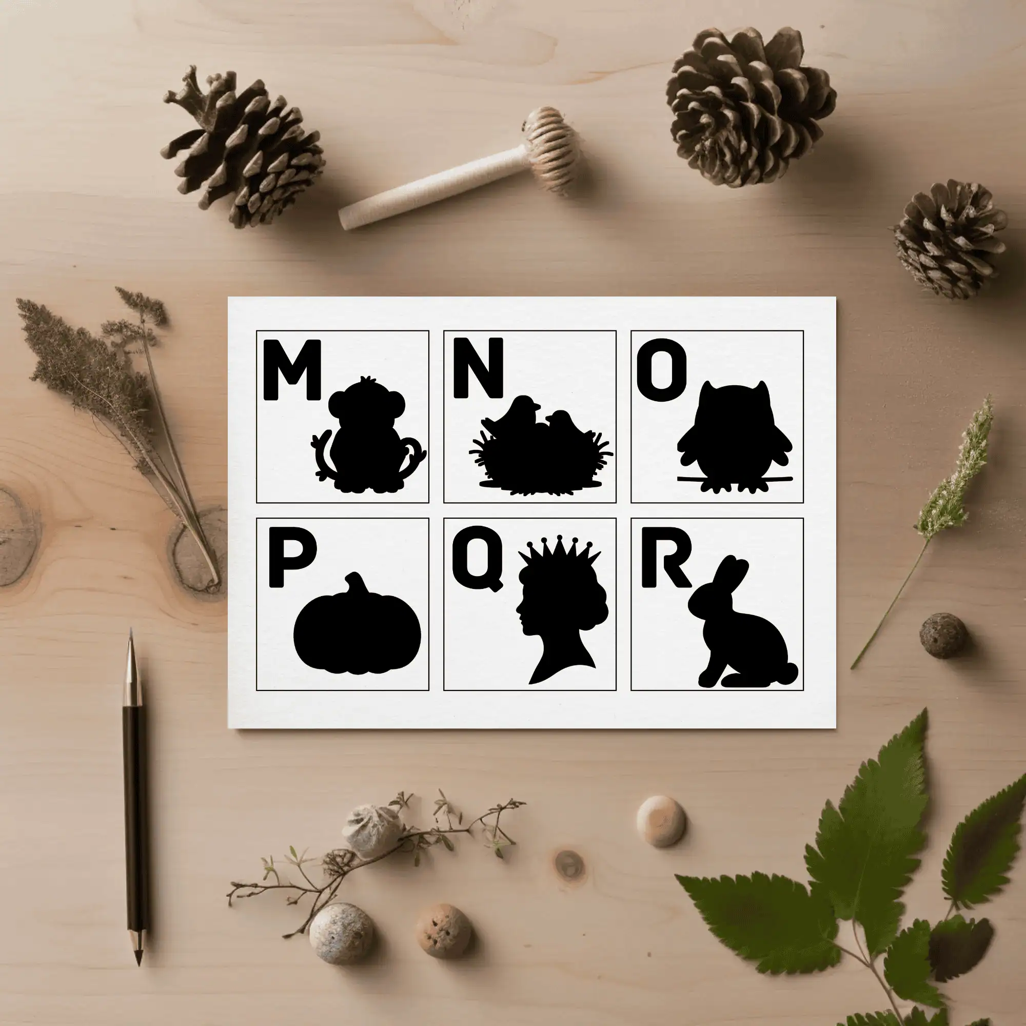 Printable Black and White ABC Flashcards