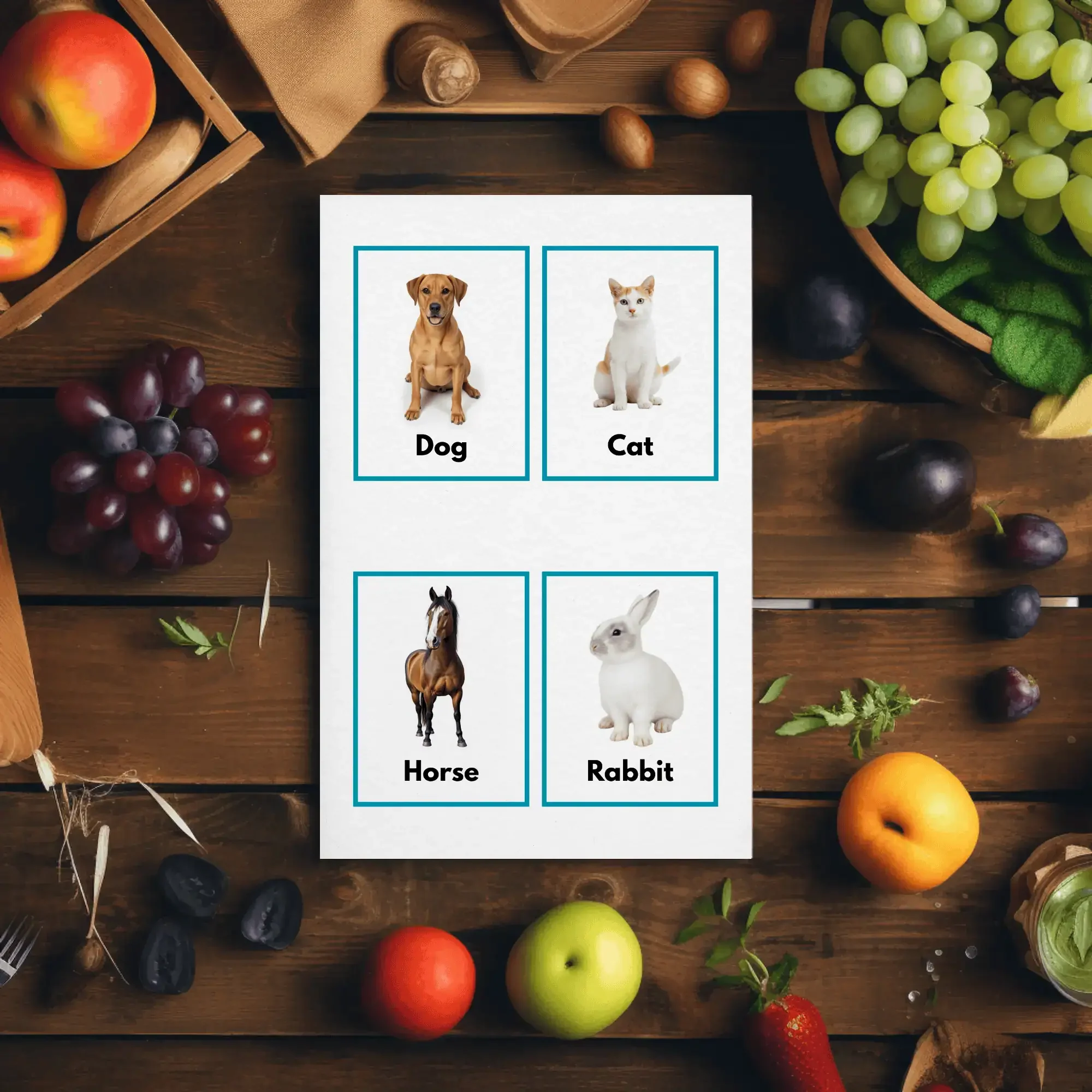 Printable Domestic Birds Flashcards Hen Peacock Turkey