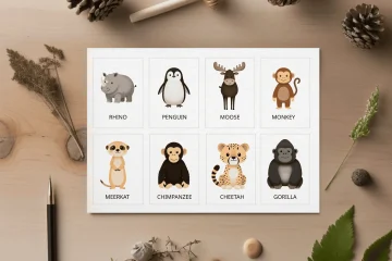 Printable Zoo Animal Cards For Preschool Kids