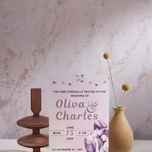 Purple Pink Wedding Template Design