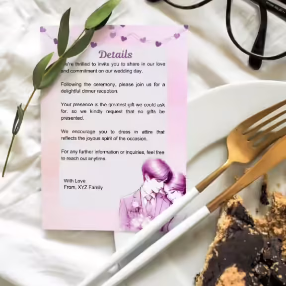 Purple Pink Wedding Template Detail Page