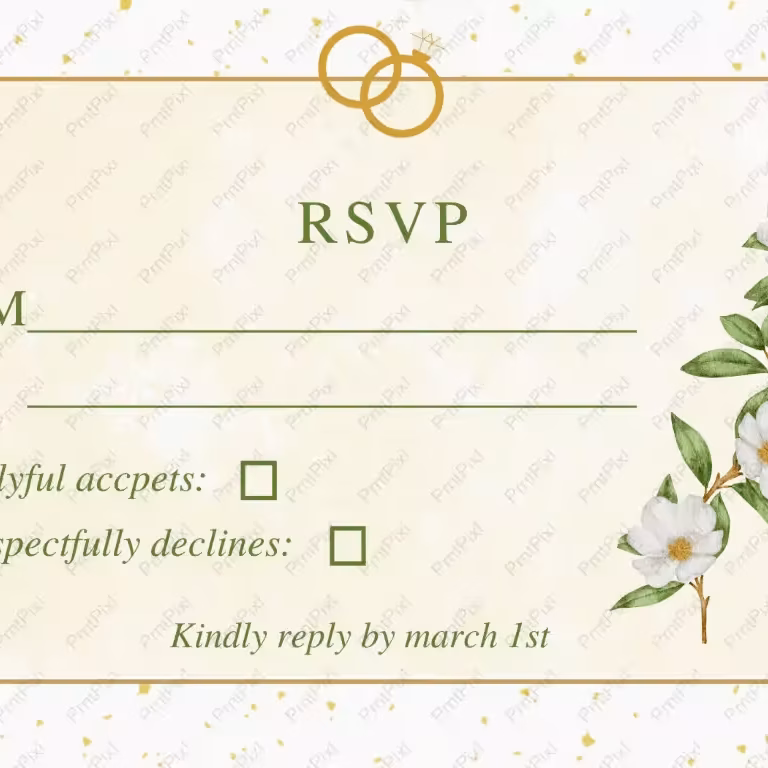RSVP Golden Green Floral Template