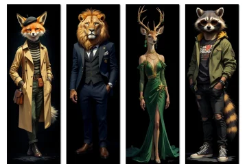 Realistic Anthropomorphic Wildlife Animals Bookmarks