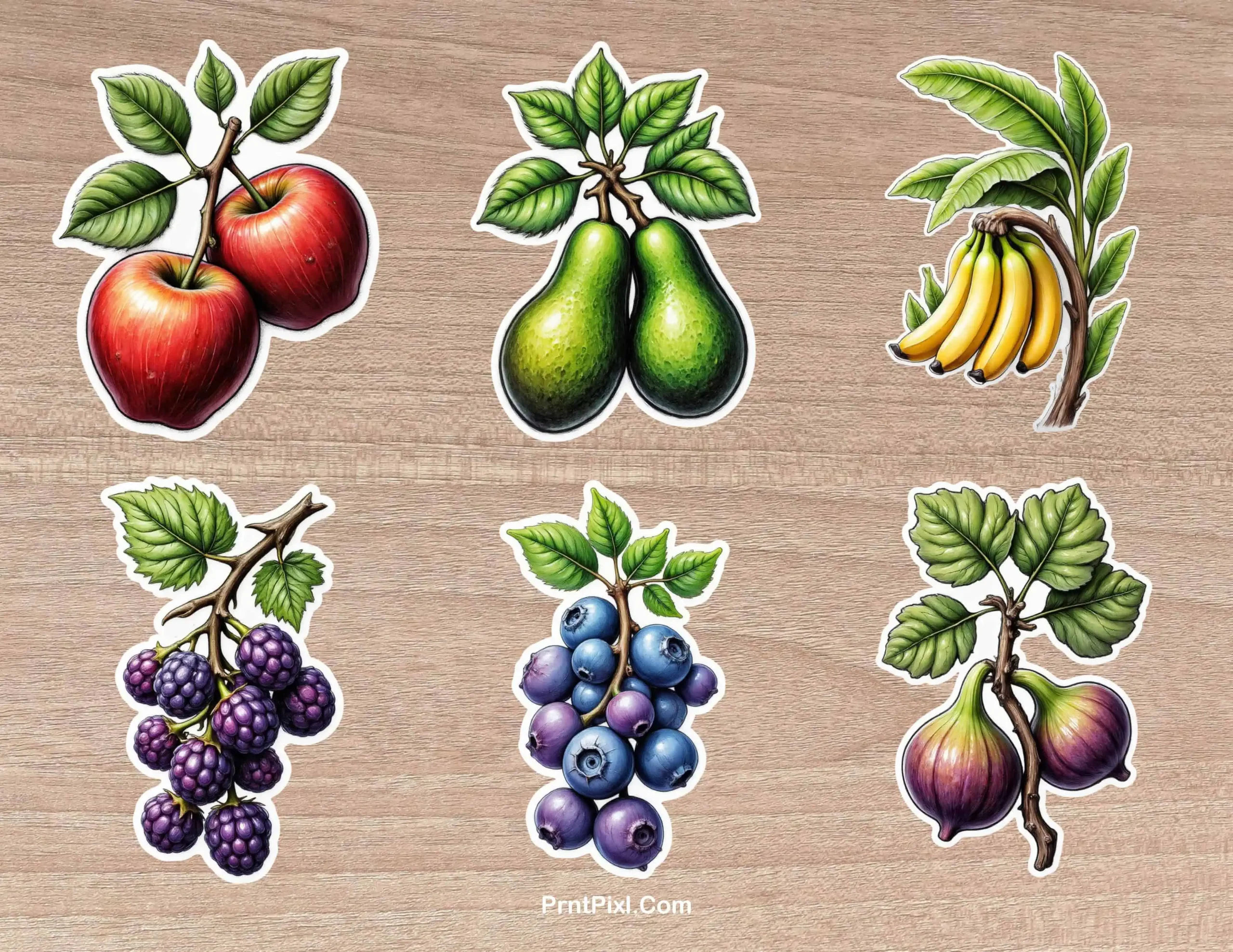 Realistic Watercolor Fruit Clipart