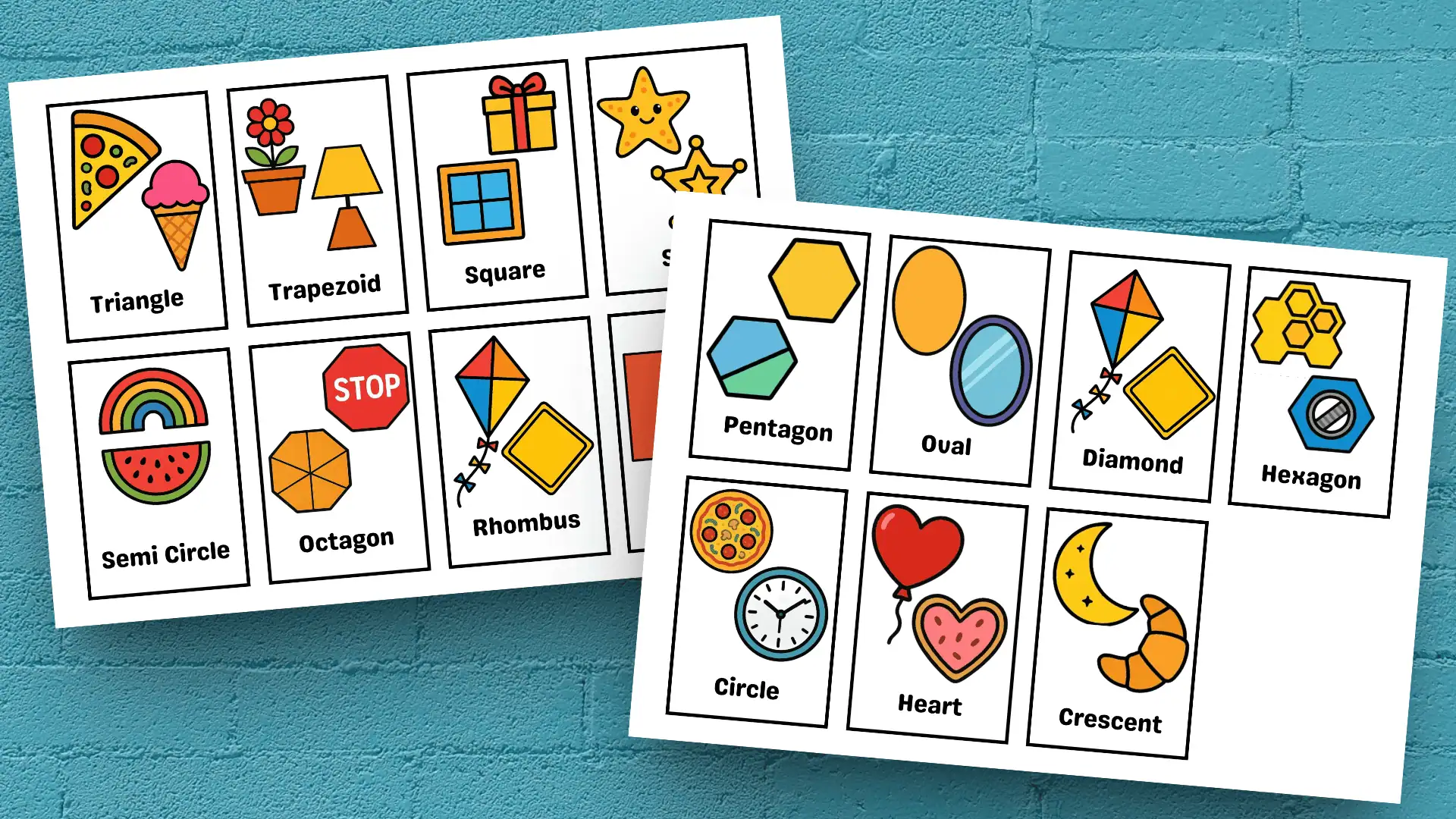 Sahpes Flashcard with real world example