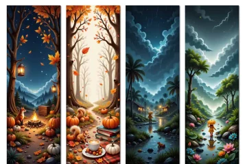 Seasonal Bookmark Set – Printable Digital Download
