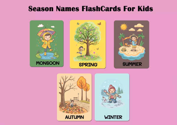 Seasons Flashcards For Kids