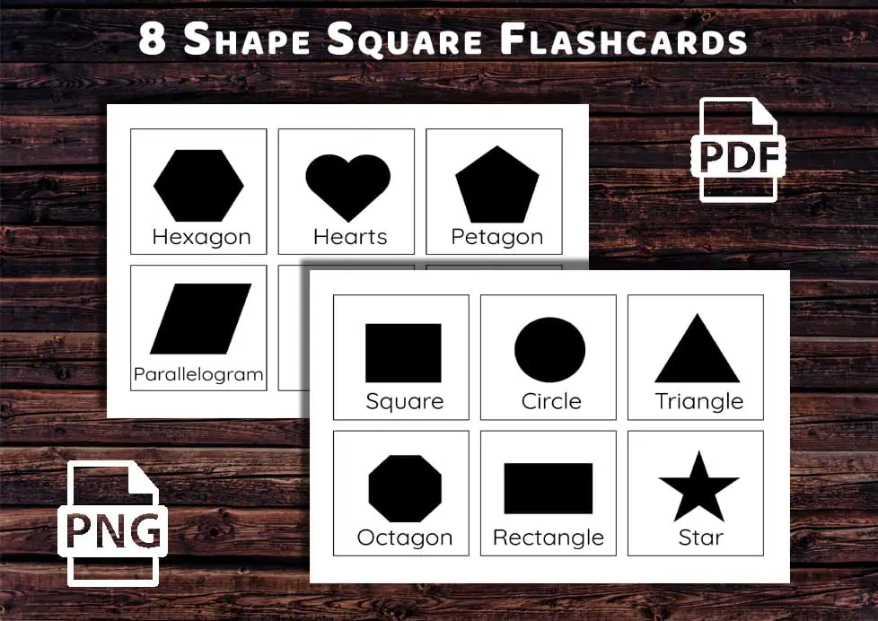Shape Flashcards illustration_Black and White