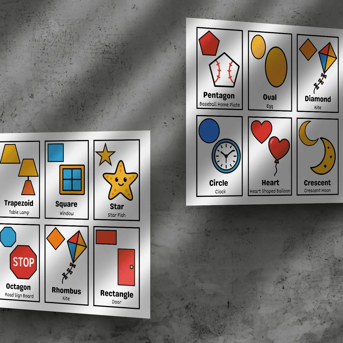 Shape Names with an example Flashcards