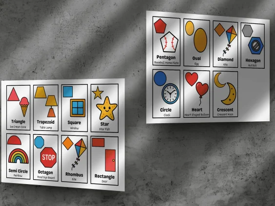 Shape Names with an example Flashcards