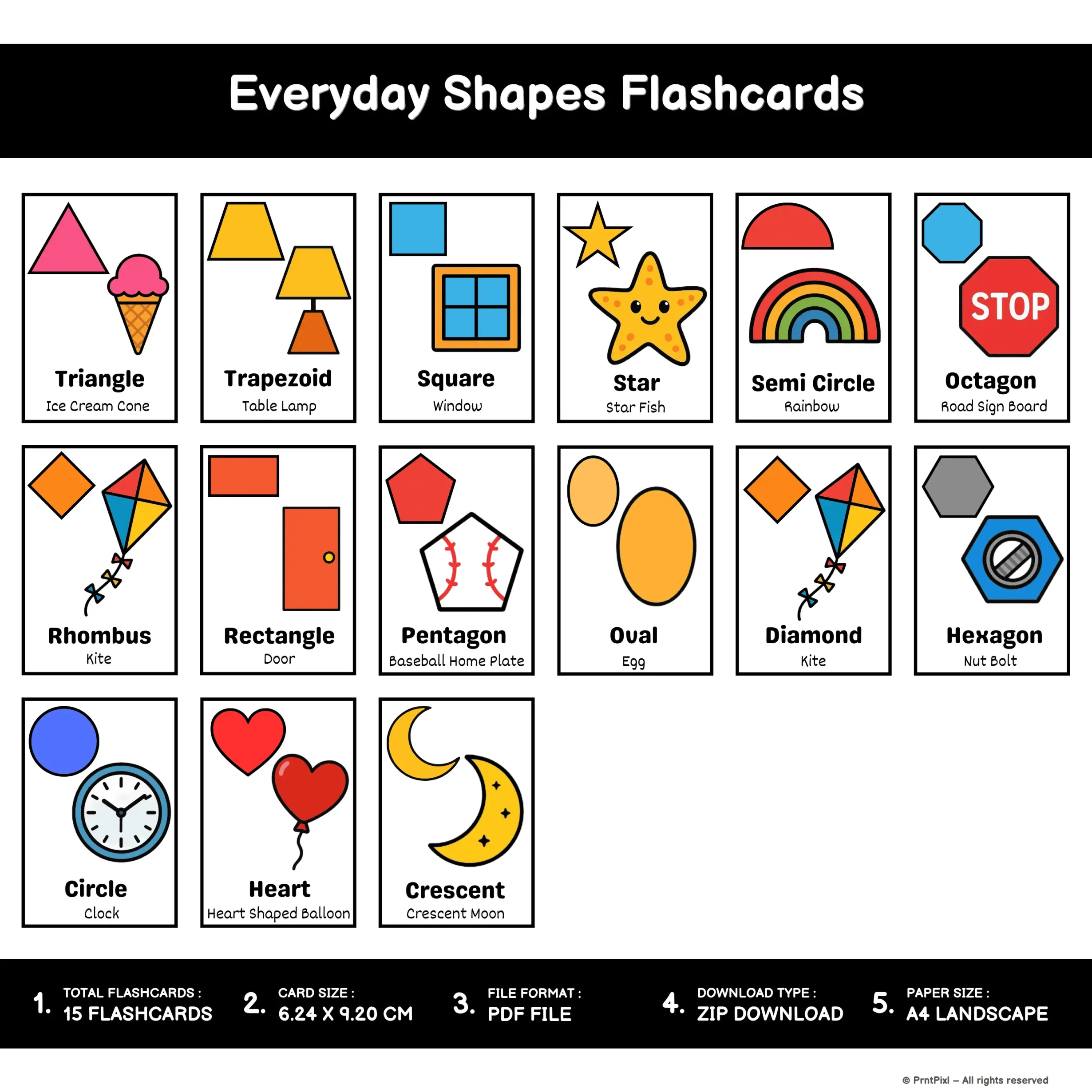 Shapes Flashcard With an example
