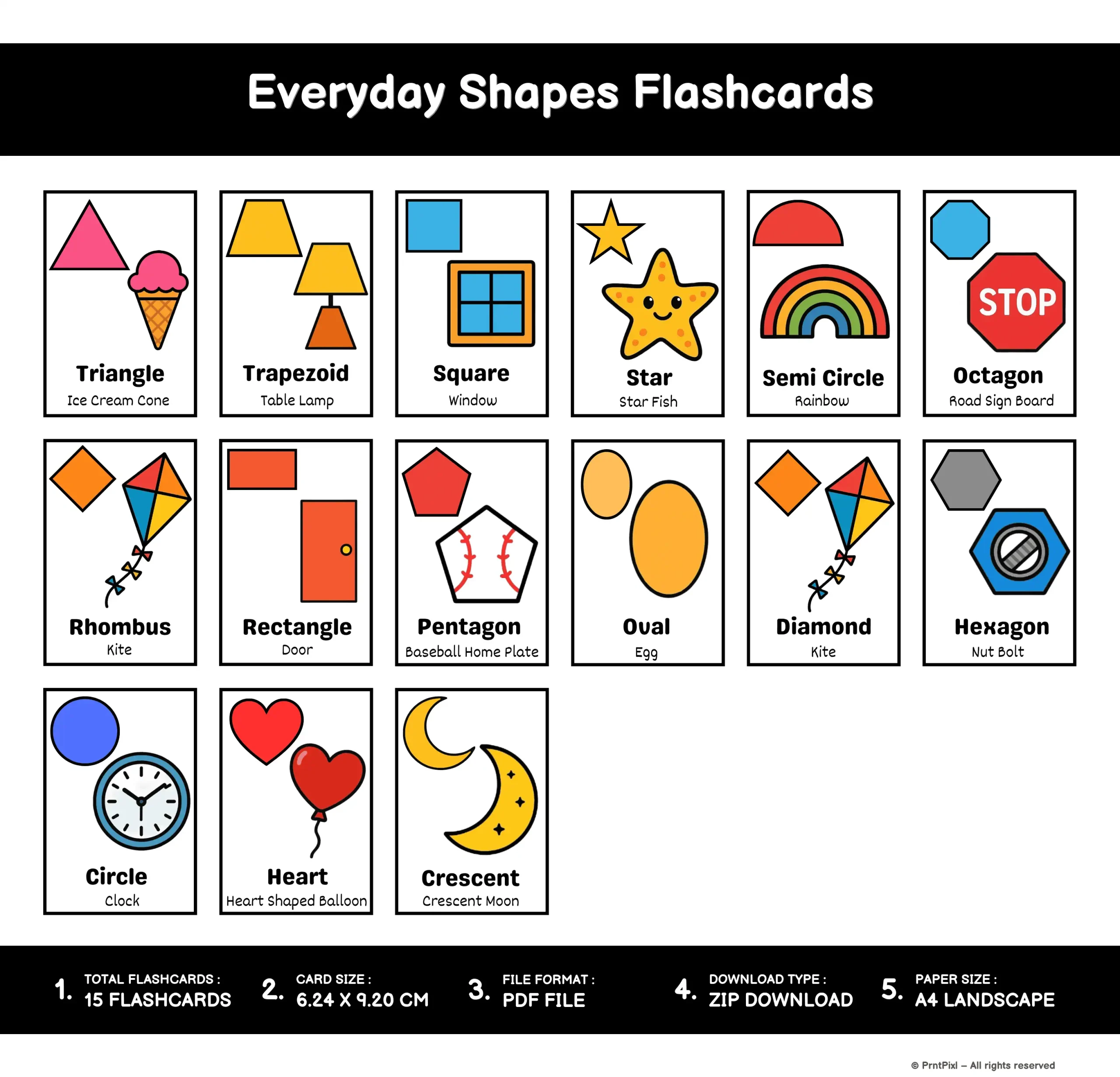 Shapes Flashcard With an example