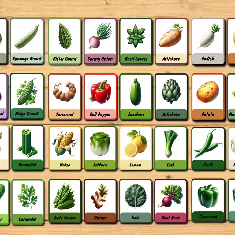 Small Vegetables FlashCards
