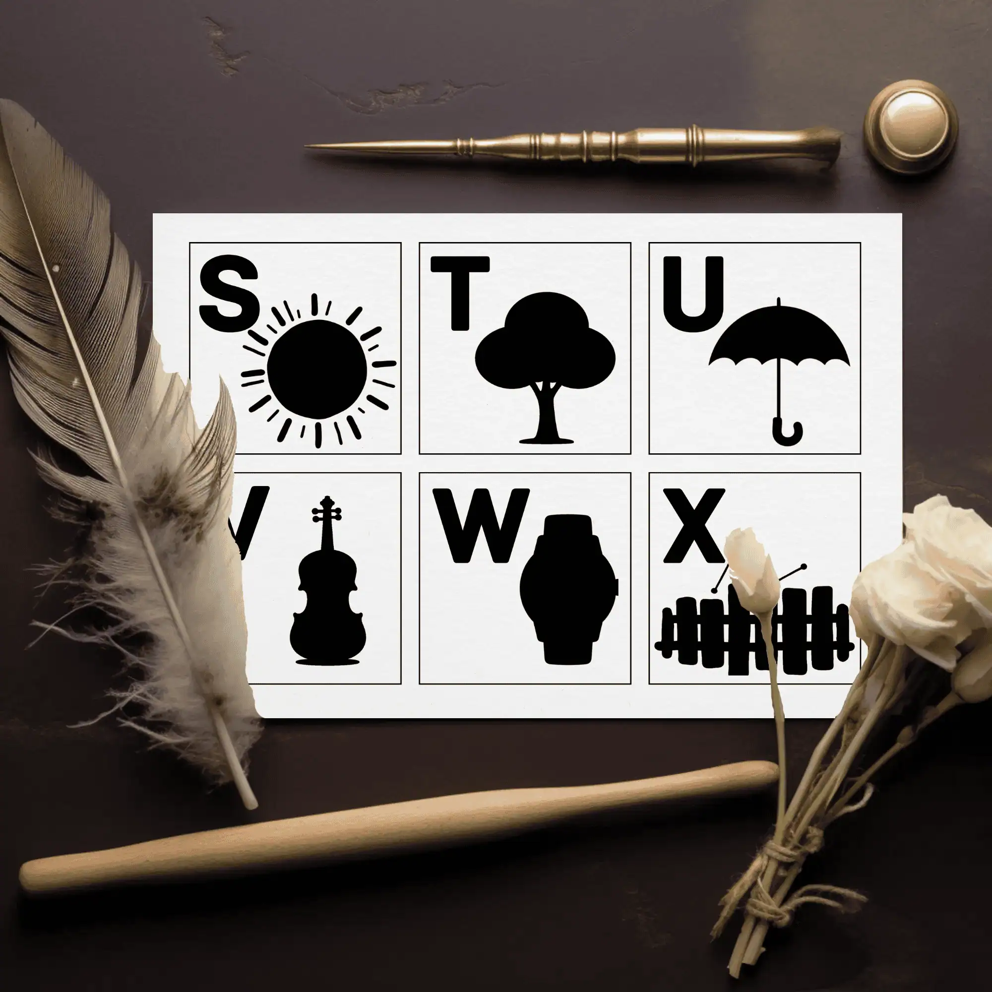 Square Alphabet Flashcards for Preschool Printable