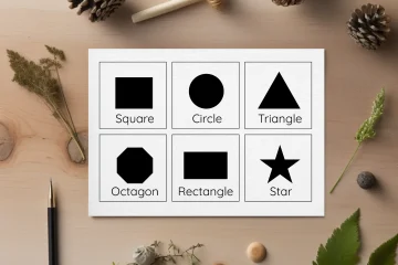Square Shape Flashcards_Black on White Minimalist Set