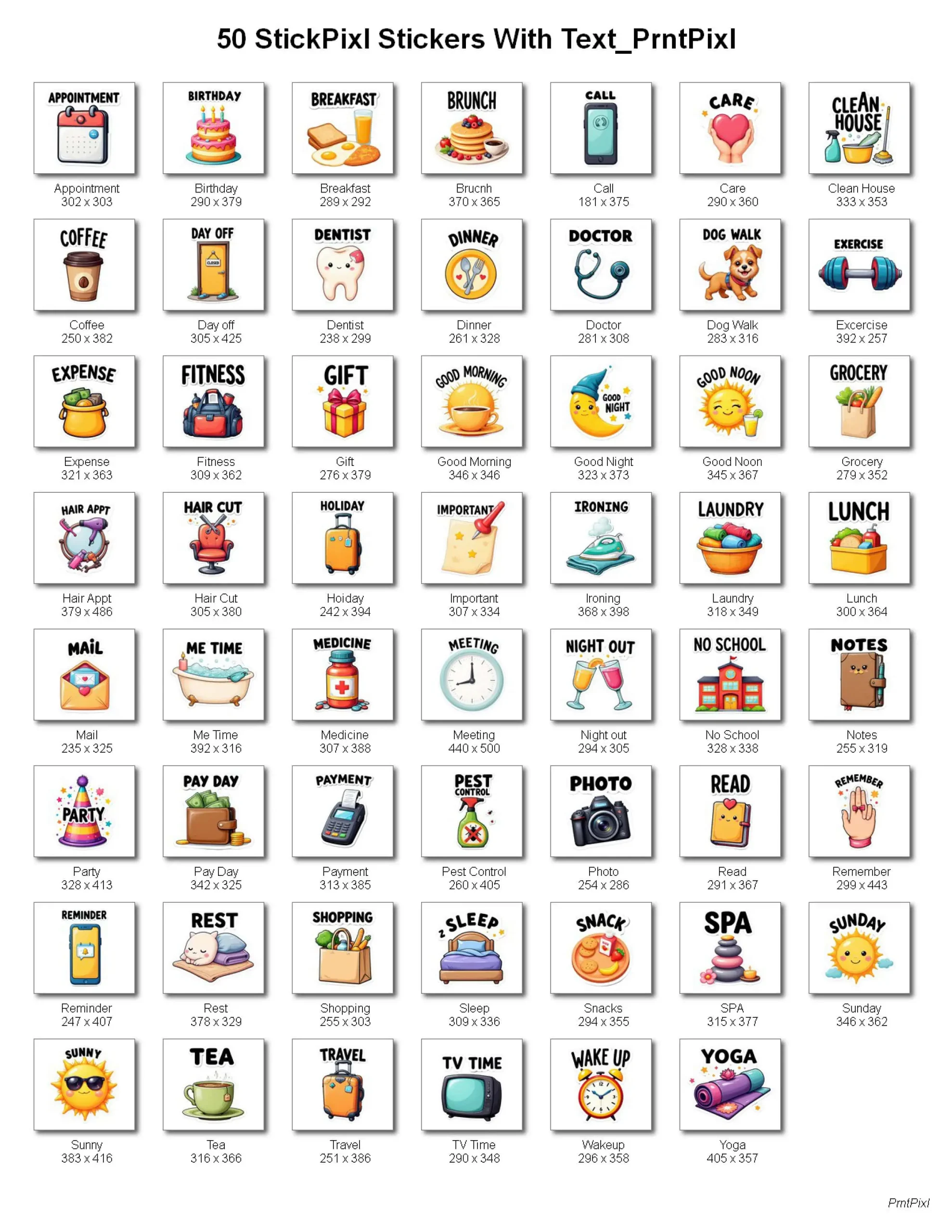 StickPixl Text Stickers Volume 2 Preview