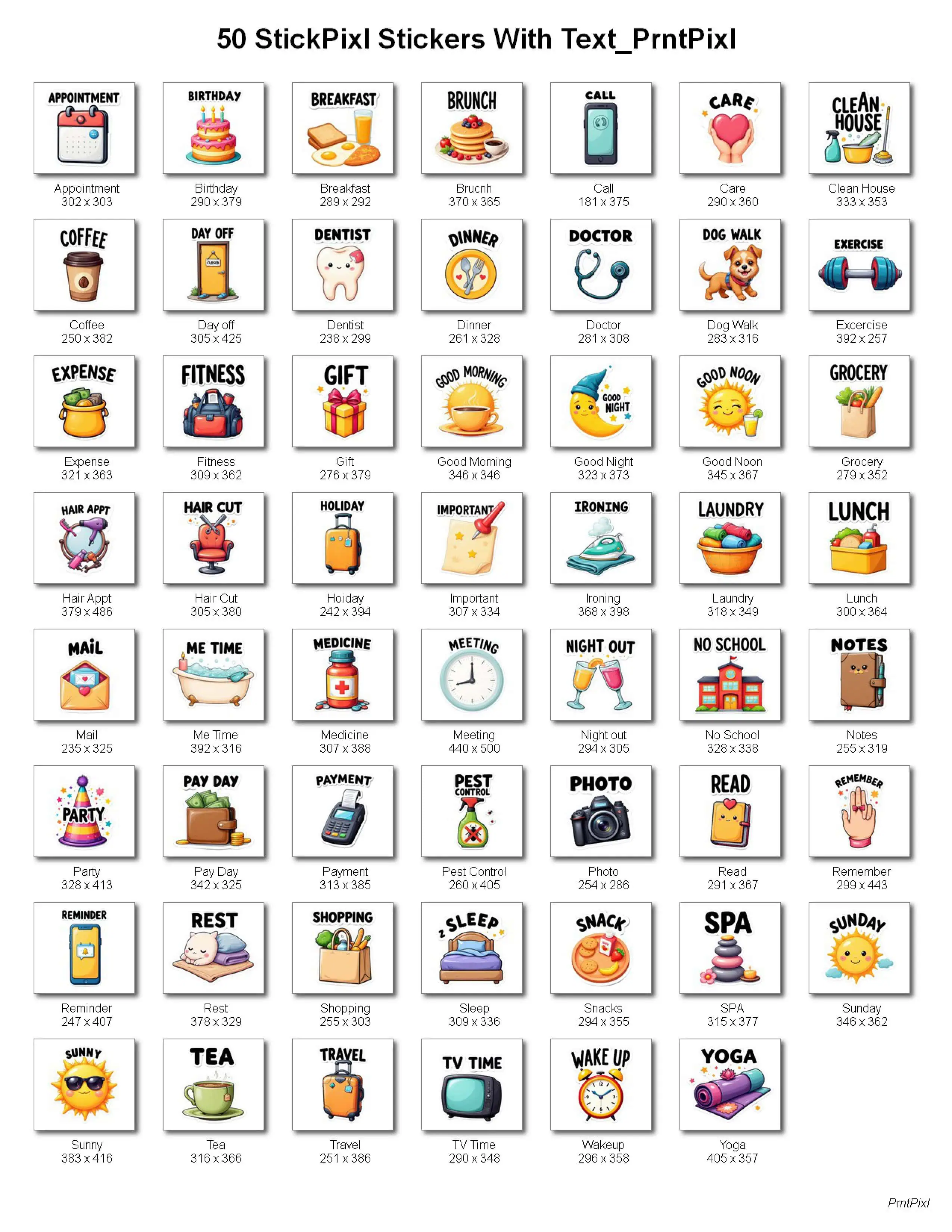 StickPixl Text Stickers Volume 2 Preview
