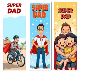 Super Dad with Laptop Bookmark PNG Download