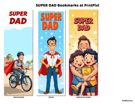 Super Dad with Laptop Bookmark PNG Download