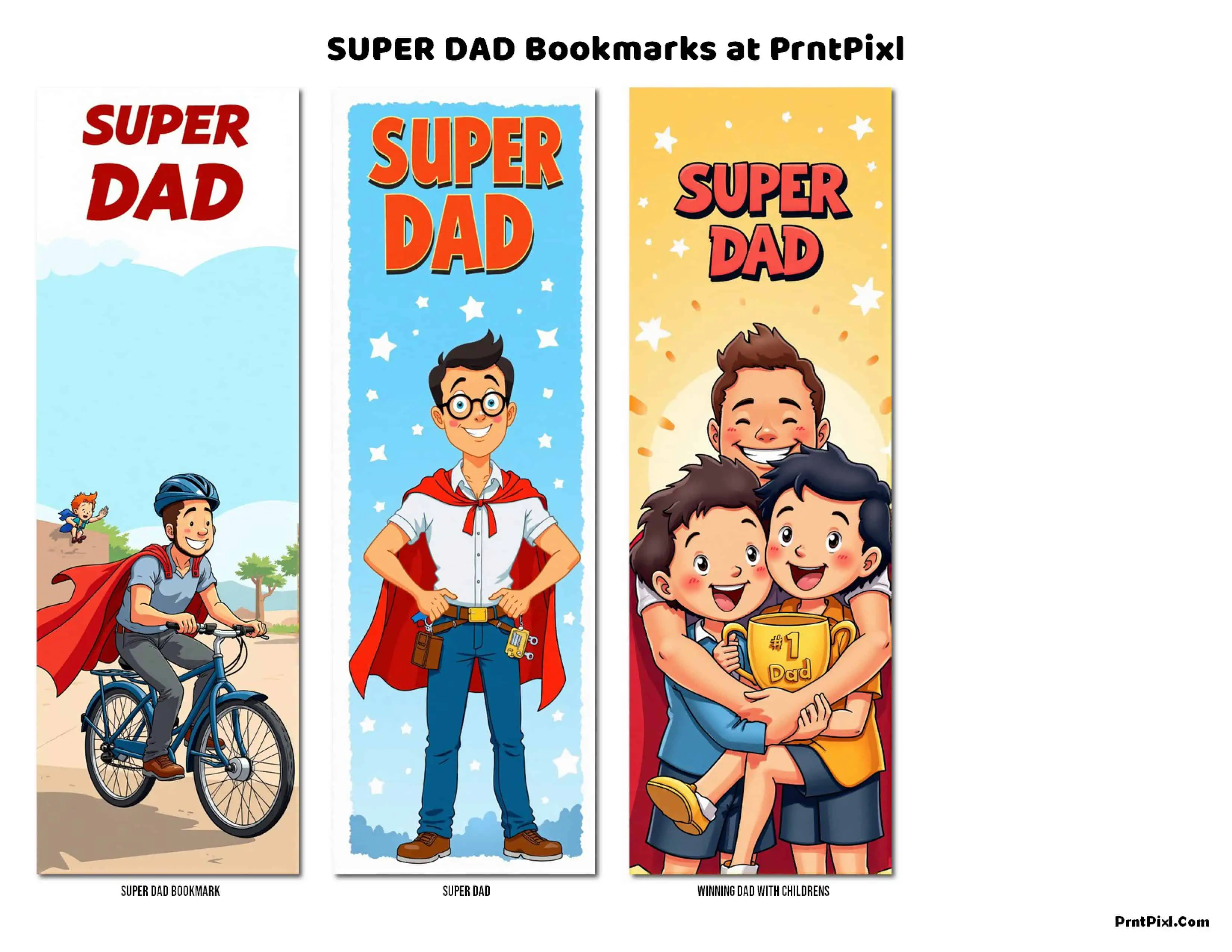 Super Dad with Laptop Bookmark PNG Download
