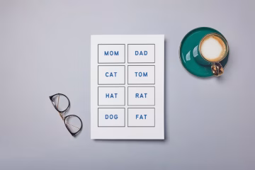 Three letters Sight Words Flashcards