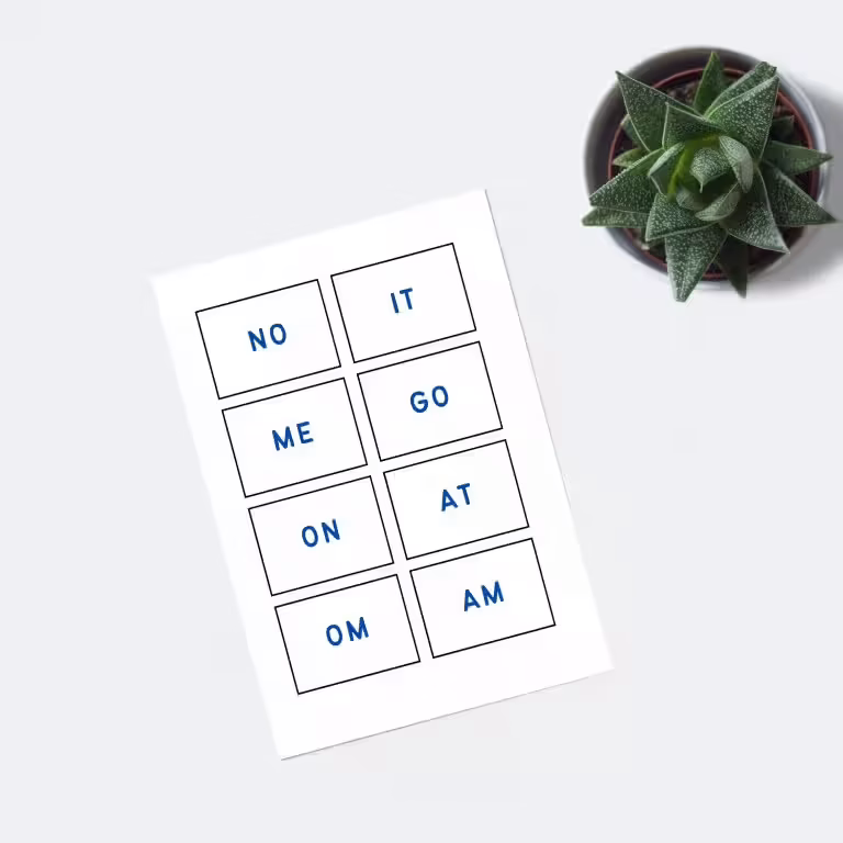 Two Letter Sight Words Flashcards