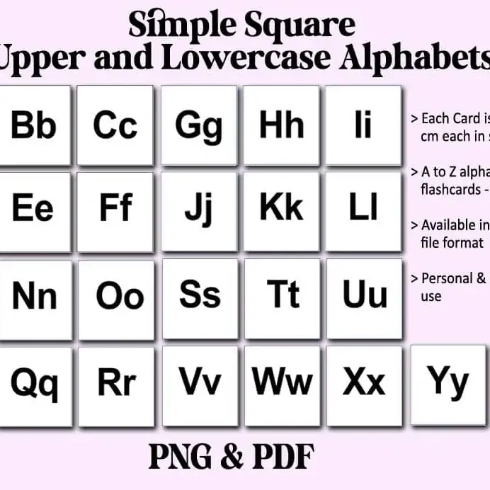 Upper & Lowercase Alphabets Flashcards